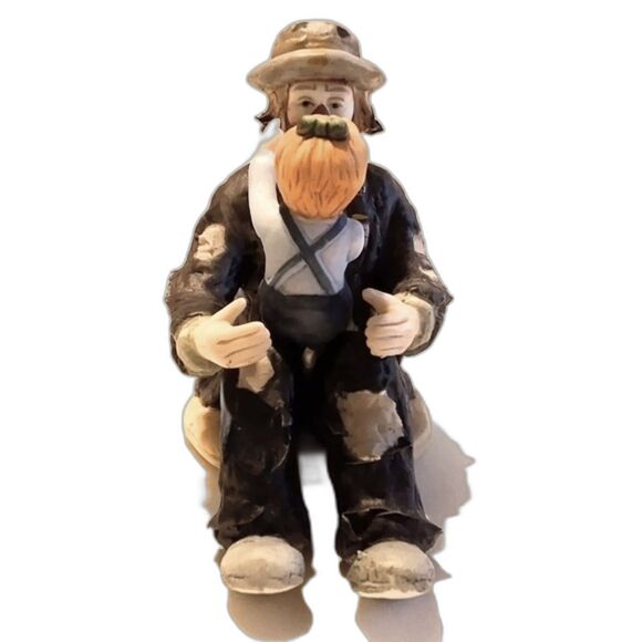 Vintage Emmett Kelly Limited Edition Ceramic Figurine Holding Child by Flambro - Picture 1 of 5